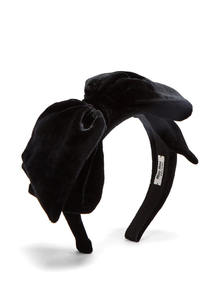 Miu Miu Bow-embellished Velvet Headband