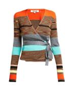 Matchesfashion.com Diane Von Furstenberg - Striped Knitted Wrap Cardigan - Womens - Multi