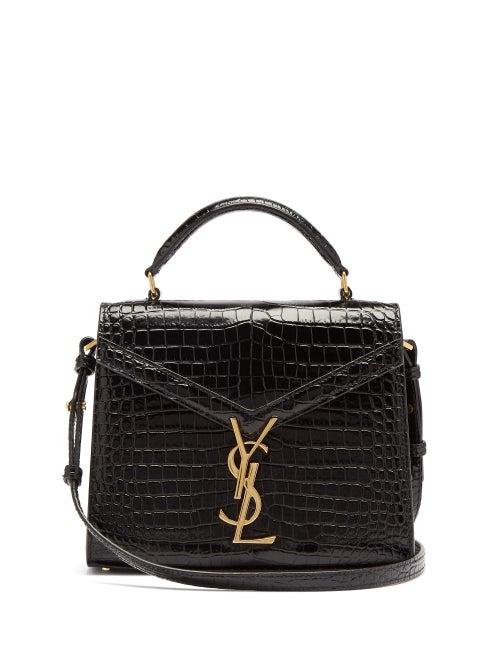 Matchesfashion.com Saint Laurent - Cassandra Crocodile-effect Leather Cross-body Bag - Womens - Black