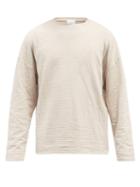 Mens Rtw Raey - Crew-neck Long-sleeved Cotton-blend T-shirt - Mens - Beige