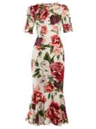 Dolce & Gabbana Peony-print Silk-charmeuse Dress