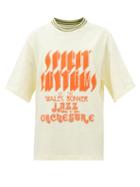 Wales Bonner - Rhythmo-print Organic Cotton-jersey T-shirt - Womens - Ivory Multi