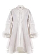 Matchesfashion.com Jw Anderson - Balloon Sleeve Cotton Shirtdress - Womens - White