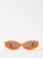 Port Tanger - Crepusculo Oval Acetate Sunglasses - Womens - Orange Multi