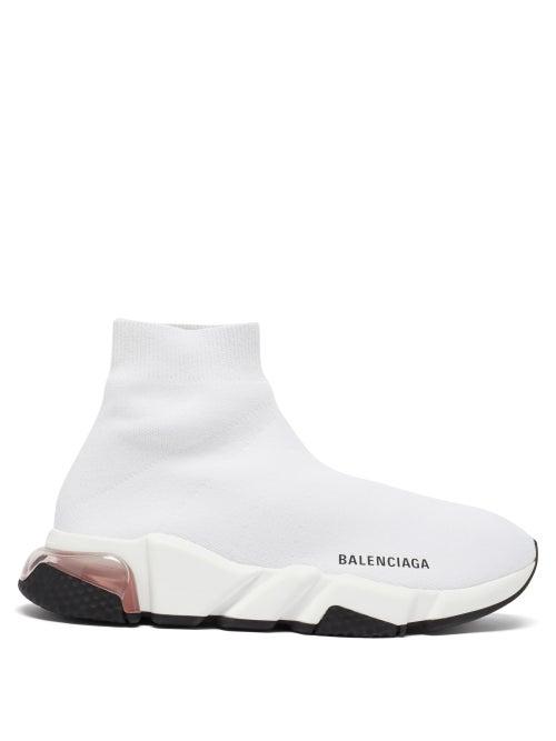 Matchesfashion.com Balenciaga - Speed Bubble-heel Recycled-knit Trainers - Womens - White