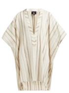 Matchesfashion.com Su Paris - Zan V Neck Cotton Kaftan - Womens - Beige