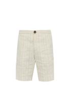Matchesfashion.com Oliver Spencer - Striped Linen Blend Shorts - Mens - Beige