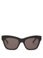Matchesfashion.com Balenciaga - Bb-logo Cat-eye Acetate Sunglasses - Womens - Black