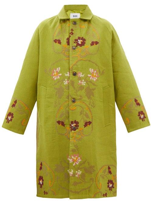 Bode - Estate Tableau-wool Coat - Womens - Green