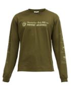 Matchesfashion.com Phipps - Smokey Fire Safety Print Organic-cotton T-shirt - Mens - Green