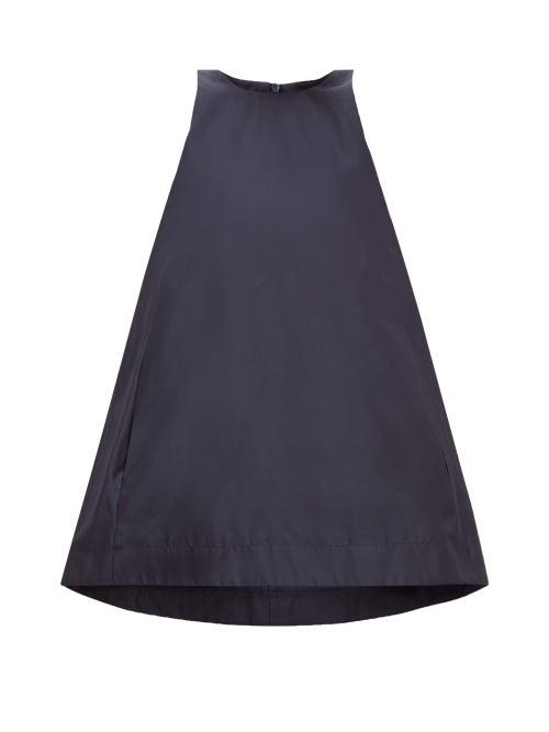 Matchesfashion.com Raey - Sleeveless Silk-taffeta Trapeze Top - Womens - Navy