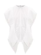 Matchesfashion.com Jw Anderson - Draped-panel Cotton Blouse - Womens - White