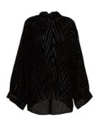 Nili Lotan Elianna Chevron Velvet-dvor Blouse