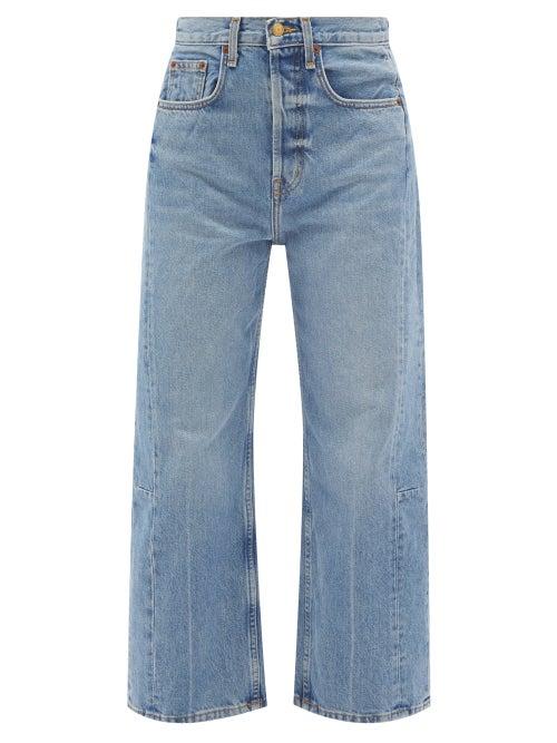 B Sides - Lasso Cropped Wide-leg Jeans - Womens - Blue