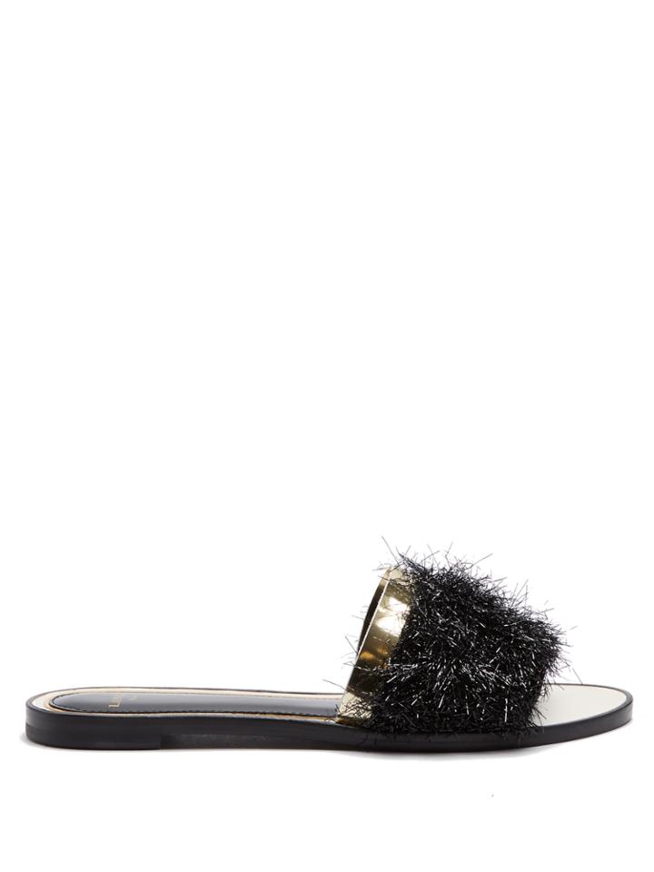 Lanvin Tinsel-fringe Slides