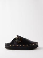 Isabel Marant - Mirst Buckled Backless Leather Loafers - Womens - Black