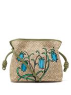 Loewe - Flamenco Embroidered Anagram-jacquard Canvas Bag - Womens - Green Multi