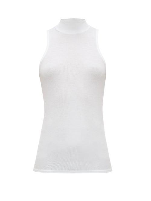 Matchesfashion.com Atm - High-neck Ribbed-jersey Top - Womens - White