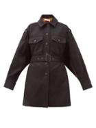 Matchesfashion.com See By Chlo - Belted Dropped-sleeve Cotton-blend Jacket - Womens - Black