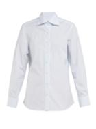 Matchesfashion.com Giuliva Heritage Collection - The Elvira Cotton Poplin Shirt - Womens - Blue