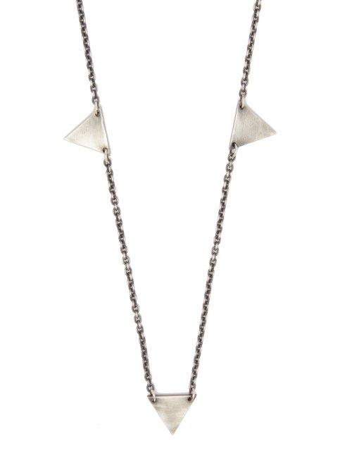 Matchesfashion.com M Cohen - Triangle Charm Chain Necklace - Mens - Silver