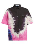 Matchesfashion.com Prada - Tie Dye Collared Cotton Poplin Shirt - Womens - Pink Multi