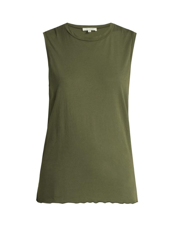 Nili Lotan Muscle Sleeveless Cotton-jersey Tank Top