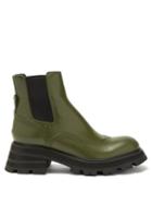Alexander Mcqueen - Wander Leather Chelsea Boots - Womens - Khaki