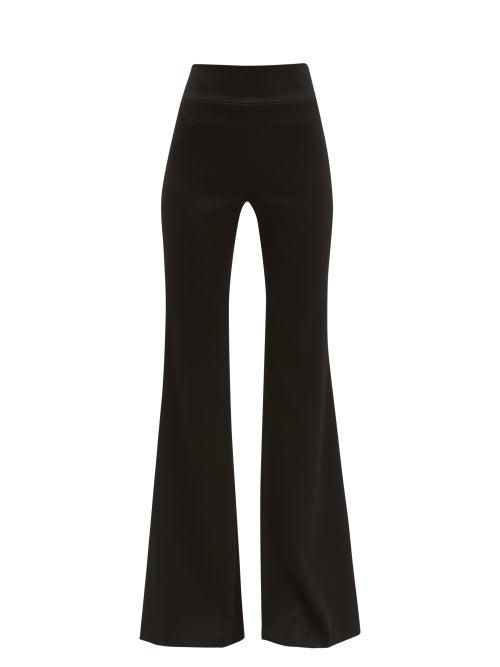 Matchesfashion.com Galvan - Ray Pliss Inset Kick Flare Trousers - Womens - Black