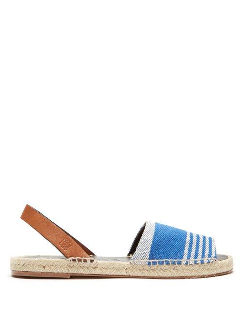 Matchesfashion.com Loewe - Leather And Canvas Espadrilles - Mens - Blue Multi