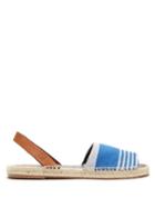 Matchesfashion.com Loewe - Leather And Canvas Espadrilles - Mens - Blue Multi