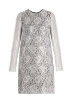 Matchesfashion.com Msgm - Coated Lace Mini Dress - Womens - Silver
