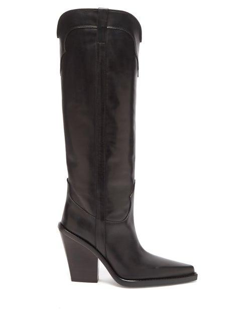 Paris Texas - El Dorado Leather Knee-high Boots - Womens - Black