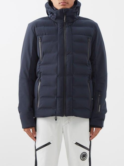 Capranea - Avaloq Ii Hooded Quilted Down Jacket - Mens - Navy