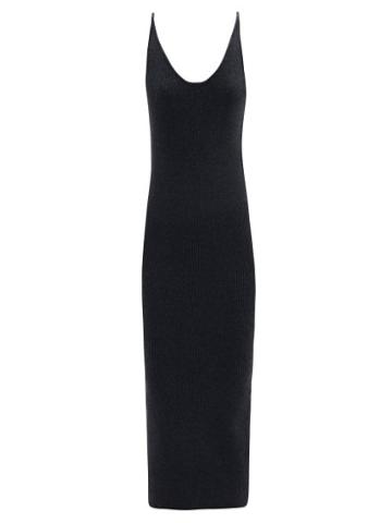 Le Ore - Lodi Ribbed-knit Midi Dress - Womens - Dark Grey