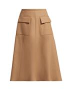 Rochas A-line Wool-felt Midi Skirt