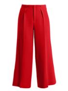 Matchesfashion.com Roland Mouret - Broadgate High Rise Wide Leg Wool Crepe Trousers - Womens - Red