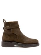 Matchesfashion.com Ami - Buckle Strap Suede Boots - Mens - Brown