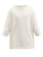 Mens Rtw Marrakshi Life - Dolman-sleeve Crinkled-cotton Top - Mens - Cream