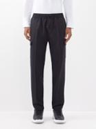 Frame - Drawstring Virgin Wool-blend Flannel Trousers - Mens - Navy