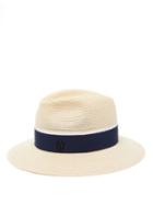 Matchesfashion.com Maison Michel - Henrietta Straw Hat - Womens - Navy