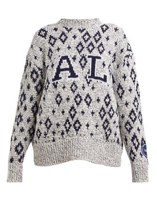 Matchesfashion.com Calvin Klein 205w39nyc - Yale Jacquard Knitted Sweater - Womens - Black Multi