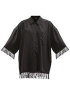 Balenciaga - Oversized Fringed Shirt - Womens - Black