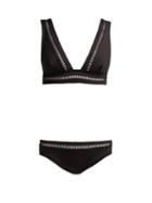 Matchesfashion.com Zimmermann - Ladder Trim Triangle Bikini - Womens - Black