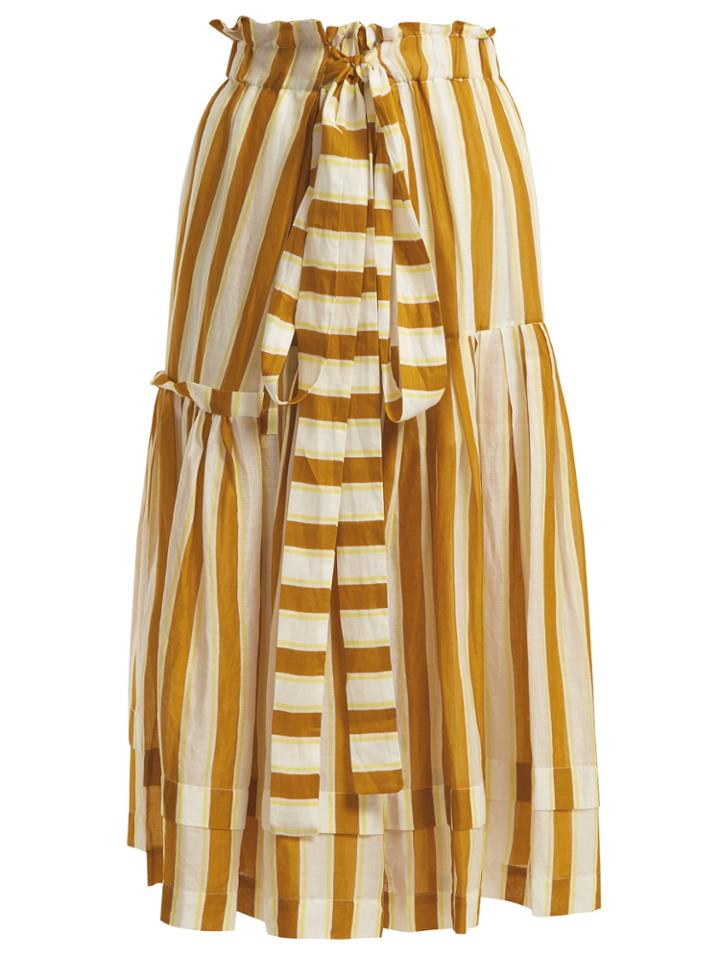 Lee Mathews Watson Striped Linen Skirt