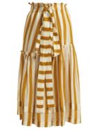 Lee Mathews Watson Striped Linen Skirt