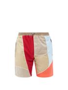 Matchesfashion.com Ahluwalia - Tom Patchwork Upcycled-shell Shorts - Mens - Multi