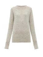 Matchesfashion.com Raey - Sheer Raw Edge Crew Neck Cashmere Sweater - Womens - Light Grey