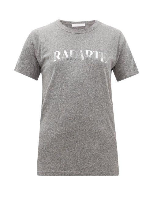 Matchesfashion.com Rodarte - Heather Logo Print Jersey T Shirt - Womens - Grey Multi