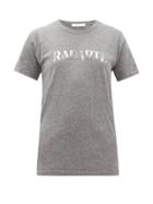 Matchesfashion.com Rodarte - Heather Logo Print Jersey T Shirt - Womens - Grey Multi